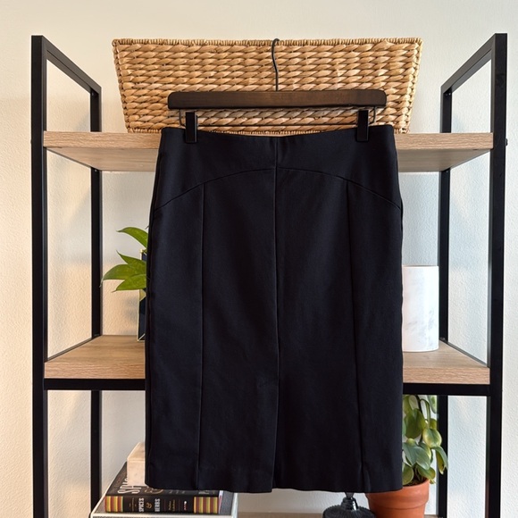 Ann Taylor Stretch Ponte Knit Black Career Pencil Skirt, 6 - Picture 3 of 5
